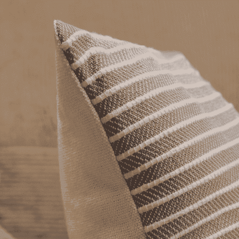 Hand-woven Grey Dobby with White Rib Dec Pillow Cover (16"x18")