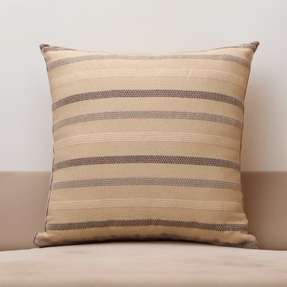 Hand-woven Gray, White and Black Stripes Kora Dec Pillow Cover (18"x18")