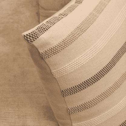 Hand-woven Gray, White and Black Stripes Kora Dec Pillow Cover (18"x18")