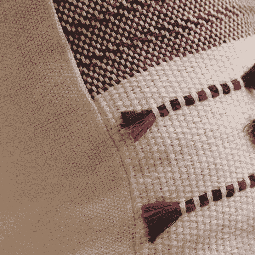 Hand-woven Maroon Dobby Buti Dec Pillow Cover (20"x20")