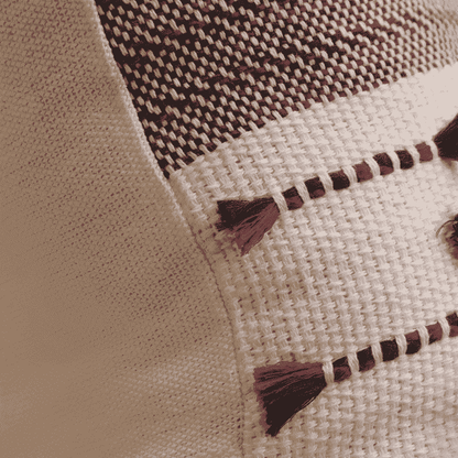 Hand-woven Maroon Dobby Buti Dec Pillow Cover (20"x20")