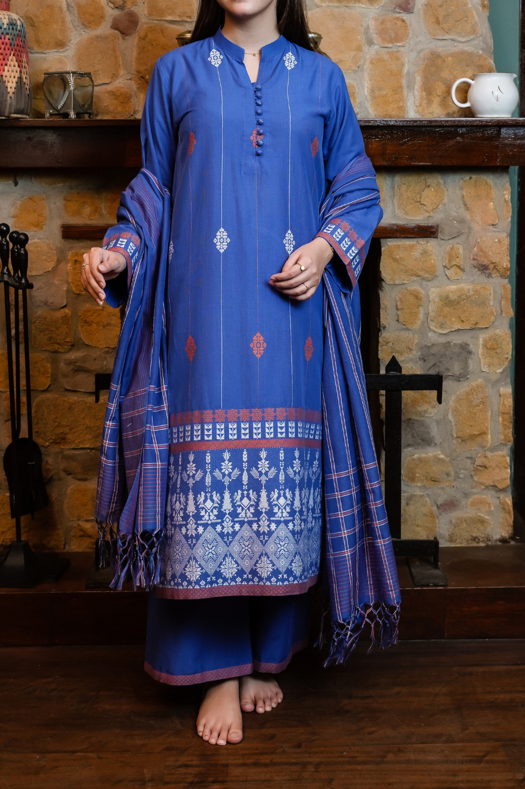 Aab-E-Hayat Handwoven 3pc