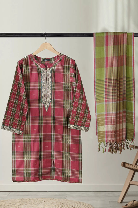 Unstitch Garnet Hand-woven 2pc Checks