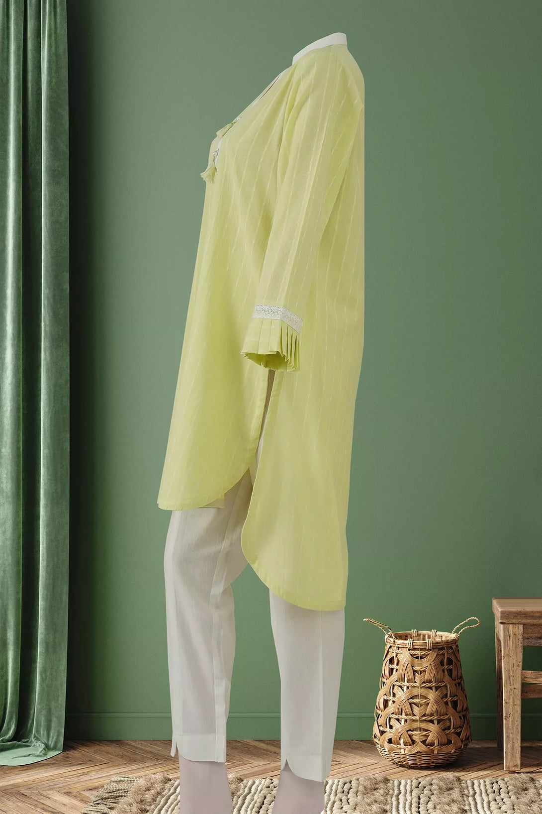 Lime Dobby II Hand-woven