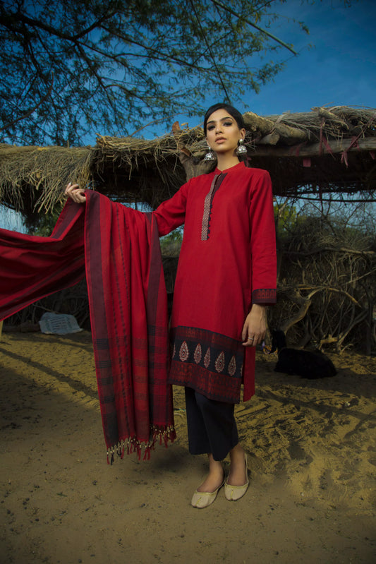 Red Dahllia Hand-Woven, Dresses, Dresses, VOILE